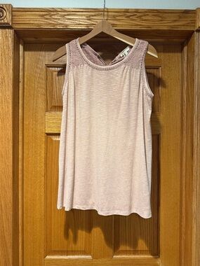 Mystree Soft Pink Lace-Trim Sleeveless Tank